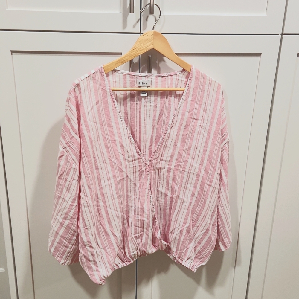 Pink and White Striped Loose fit Blouse